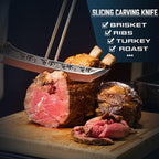 Purple Dragon Slicing Carving Knife – 8.86" Brisket Knife Razor Sharp Japanese Breaking Knives for Meat Cutting, Full Tang Design with Ergonomic Handle, Anniversary Kitchen Gifts for Dad Fathers