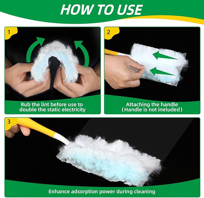 Duster Refills,Static Dust Removal Brush Disposable Replacement Head Compatible with Swiffer Duster Refills for Electronics, Furniture, Blinds, Ceiling Fans (Blue, 30 PCS)