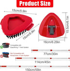 Spin Mop Handle Replacement for Ocedar,4-Section 30-58" Extendable Length Mop Handles and 2 Pack Upgrade Mop Scrubber Head,Mop Base Compatible with Ocedar EasyWring 1 Tank for Hard Floor Cleaning