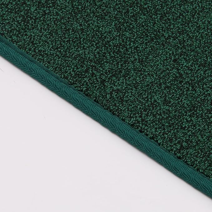 Runner Rug with Non Slip Rubber Backing, Washable Soft Floor Carpet for Kitchen, Hallway, Entryway Indoor, Bedroom, Laundry, Low Pile Area Rugs, Solid Color with Pointillism Style (Green, 2' * 10')