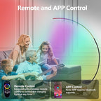 CHICLUX RGBW Arc Floor Lamp, Dimmable LED Floor Lamp with RGBW, Ultra Bright, Modern Standing Tall Lamp with Remote Reading Floor Lamp for Living Room Bedroom Office