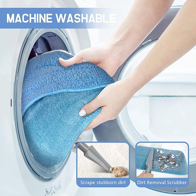 18" Professional Microfiber Mop Floor Cleaning mop, Flat Mop with Stainless Steel Handle,4 Reusable Washable Mop Pads and mop Pads Brush,Microfiber Mop for Hardwood (18" Microfiber Mop)