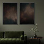 SIGNFORD Framed Canvas Print Wall Art Set Moody Dark Abstract Earth Tones Illustration Modern Art Decorative Nordic Nature for Living Room, Bedroom, Office - 24"x36"x2 Black