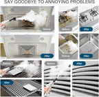 Touchscreen Steam Cleaner 1100ML 2500W High Temperature Pressure Handheld Steam Cleaning Machine with Brush Heads and Gloves 7 in 1 for Car Floor Kitchen Bathroom Window Furniture (Red)