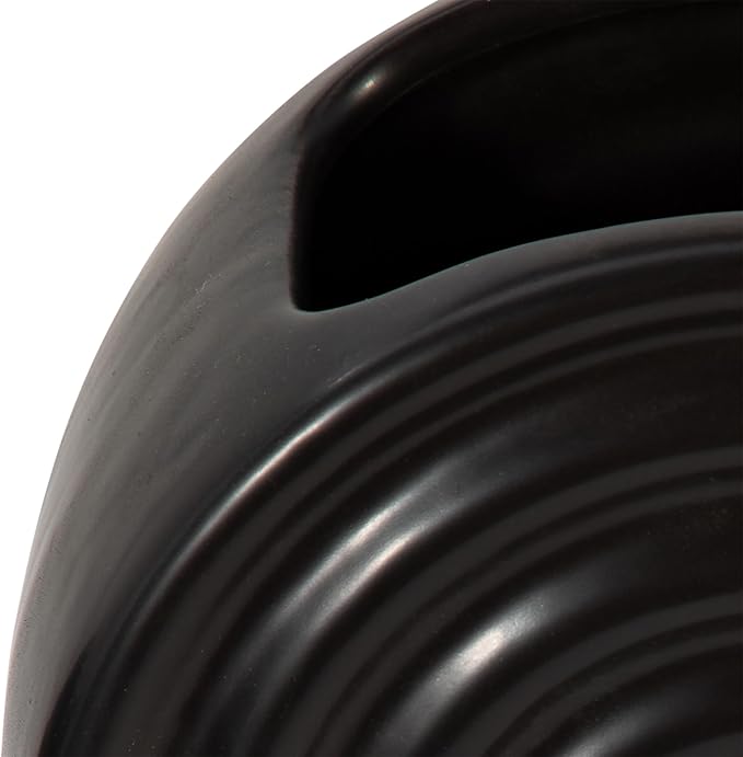 Sagebrook Home Boho Ceramic Stoneware Vase - Modern Decorative Flower Vase for Home, Office, Bedroom & Living Room - Stylish Textured Design - 11" Black
