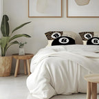 Leopard Star Lucky 8 Ball Throw Pillow Covers 18x18, Cheetah Print Room Decor, Trendy Funky Y2K Leopard Print Decorative Pillow Covers for Girls Room Dorm Apartment Home