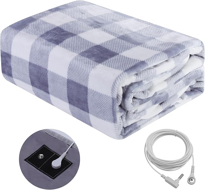 Grounding Blanket, Grounding Throw Blanket for Improved Sleep, Pain Relief, Energy, Inflammation, Earth Connected Blanket, Super Cozy Milk Fleece Fabric, 60x80 Inch