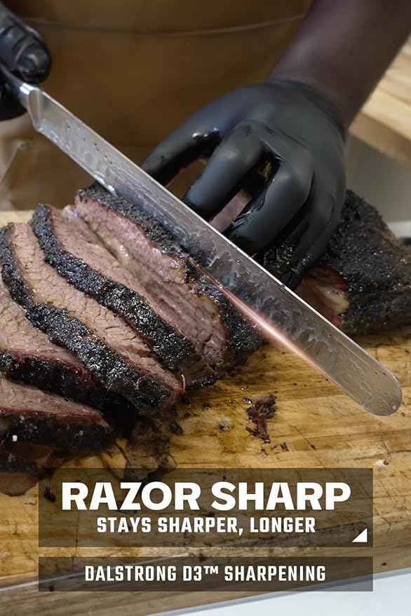 Dalstrong Slicing Knife - 12 inch - Gladiator Series Elite - Granton Edge - Forged High-Carbon German Steel- G10 Handle - Razor Sharp Carving Knife Gift - w/Sheath - Slicer - NSF Certified