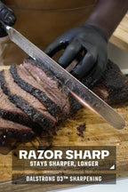 Dalstrong Slicing Knife - 12 inch - Gladiator Series Elite - Granton Edge - Forged High-Carbon German Steel- G10 Handle - Razor Sharp Carving Knife Gift - w/Sheath - Slicer - NSF Certified