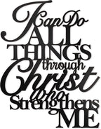 I Can Do All Things Through Christ Wall Decor Metal Art,17"X13" Philippians 4 13 Wall Art Christ Home Decor I Can Do All Things Through Christ Who Strengthens Me Religious Christian Metal Wall Art Scripture