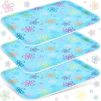 3Pcs Cartoon Sponge Serving Trays Under the Sea Flower Bubble Reusable Serving Dishes for Ocean Birthday Party Sharing Snacks Fruit Dessert, 13 x 10 Inch
