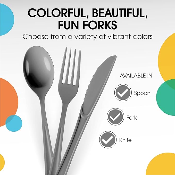 Party Solids Silver Plastic Knives 200 Pcs Silver Knives Disposable Utensils Heavy Duty Plastic Cutlery Set Disposable Cutlery Sets Flatware Sets Silverware Set Party Supplies & Party Tableware