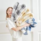 Cozy Bliss Luxury Sherpa Throw Blanket for Couch, Premium Reversible Buffalo Plaid Thick Throw, Warm Cozy Soft Blanket for Home and Gifts (Grey, 50" x 60")