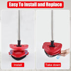 Spin Mop Handle Replacement for Ocedar,4-Section 30-58" Extendable Length Mop Handles and 2 Pack Upgrade Mop Scrubber Head,Mop Base Compatible with Ocedar EasyWring 1 Tank for Hard Floor Cleaning