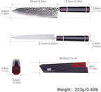 FINDKING Eternity Series Japanese Chef Knife with ABS sheath, Professional Kitchen Knife, 9Cr18MoV Damascus Steel Blade, Resin Octagonal Handle, Sharp, for Meat Cutting, 8 Inches