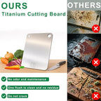 100% Pure Titanium Cutting Board– Double-Sided Metal titanium Cutting Boards for Kitchen, Food-Grade Certified, Dishwasher Safe – Small Titanium Cutting Board 11.4"x7.9" – Gift-Ready
