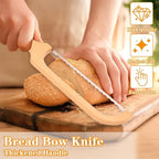 Bread Slicer for Homemade Bread Bow Knife-Ergonomic Design,Sourdough Bread Cutter Premium Stainless Steel Serrated Saw，Bread Knife for Precise Cutting Variety Bread (2)