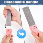 Navona 34 Pack Pumice Stone Scouring Sticks with 3 Universal Handles, Grey Pumice Stone for Cleaning Toilets, Bathrooms