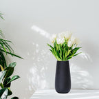 D'vine Dev 10 Inch Raven Grain Elegant Oval Ceramic Vase for Flowers, Home Décor Vase with Design Box, VS-LD-B-3