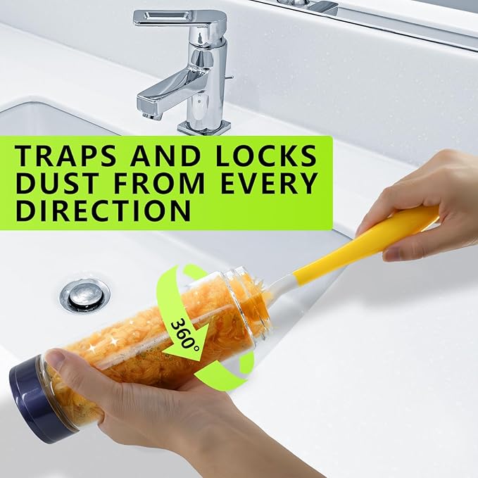 30 Pack Duster Refills for Swiffer Duster,360° Heavy Duty Duster Kit with 1 Handle,Multi-Surface Duster Refills for Cleaning,Unscented&Disposable Electrostatic Microfiber Dusters