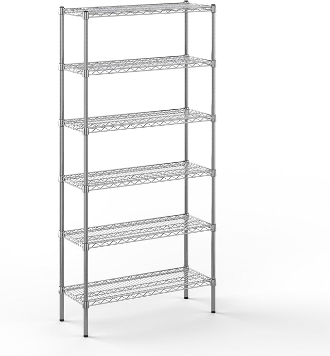 14" Deep x 36" Wide x 74" Height Wire Shelving Kit | 6-Tier | NSF Commercial Storage Rack Unit
