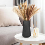 Matte Black Ceramic Vase, GUKJOB Small Cute Flower Vase for Pampas Grass, Home, Living Room, Dining Table, Farmhouse, Office Decor, Bedroom, Table, and Kitchen Shelf (Matte Black)