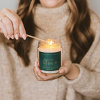 Sweet Water Decor Merry and Bright Christmas Scented Candles - Christmas Stocking Stuffers Soy Candles with Nutmeg Scent - Christmas Candles with 40 Hours Burn Time - 9Oz Gold Lid Clear Jar Candles
