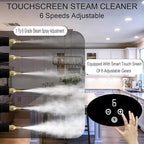 Touchscreen Steam Cleaner 1100ML 2500W High Temperature Pressure Handheld Steam Cleaning Machine with Brush Heads and Gloves 7 in 1 for Car Floor Kitchen Bathroom Window Furniture (White)