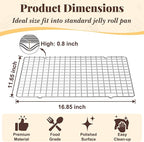 Cooling Racks for Cooking and Baking - 2 PCS 11.65" x 16.85" Grid Wire Baking Rack for Oven Cooking, Baking, Grilling, Roasting -Dishwasher Safe Bacon Rack- Fits Half Sheet Cookie Pan
