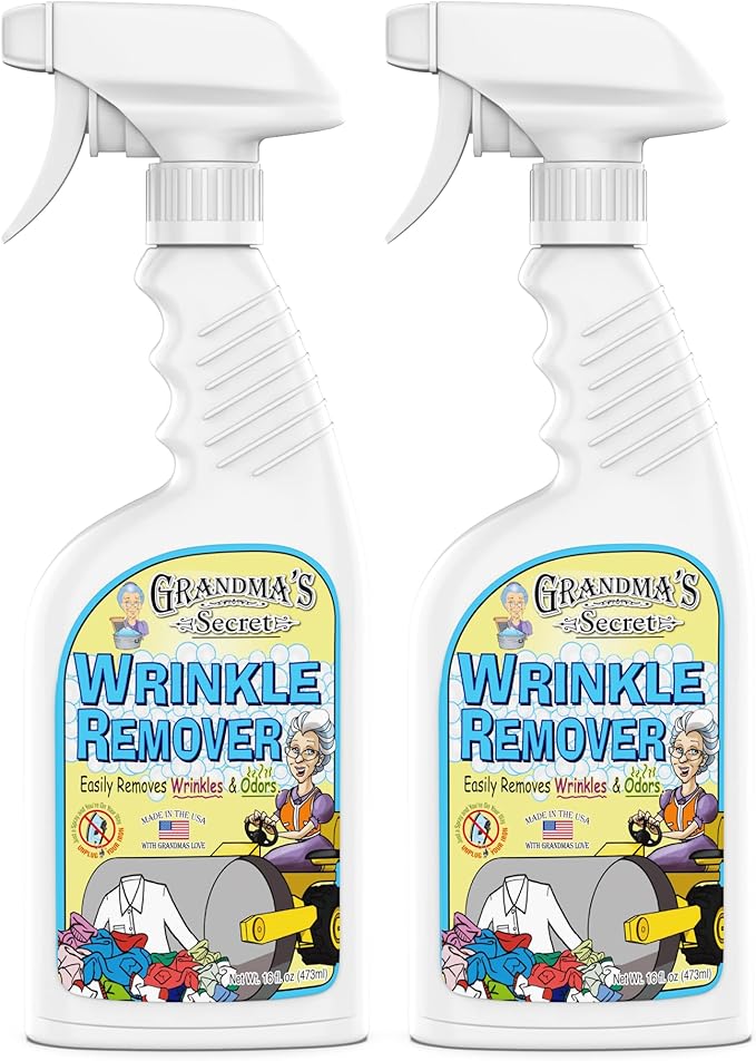 Grandma's Secret Wrinkle Remover Spray - Easily Removes Wrinkles & Odors - Wrinkle Release, Fabric Refresher Spray, Chlorine, Bleach and Toxin-Free - 16 Fl Oz (Pack of 2)