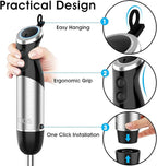 KOIOS Upgraded Immersion Blender Handheld, 1000W 12-Speed 5 in 1 Hand Mixer Stick Blender with 304 Stainless Steel Blade,Food Processor,Beaker,Egg Whisk&Milk Frother,Non-BPA,Smoothies Purée Baby Food