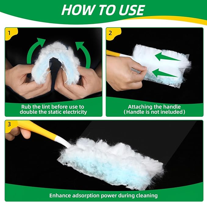 Duster Refills,Static Dust Removal Brush Disposable Replacement Head Compatible with Swiffer Duster Refills for Electronics, Furniture, Blinds, Ceiling Fans (Blue, 18 PCS)