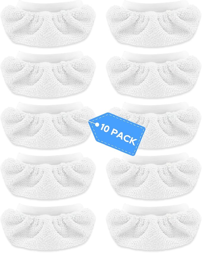 10 Pack Universal Steam Mop Pads Microfiber Cloths Compatible with Bissell Steam Shot Cleaner fit for PurSteam fit for Wagner Spraytech fit for McCulloch Handheld Steam Cleaner Accessories