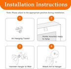 DUWQU 3 Pcs Blue Floral Canvas Wall Art, Wood Framed Navy Blue Wildflower Lily Daisy Art Wall Decor, Watercolor Botanical Flower Home Poster Art Prints for Living Room Bedroom Bathroom 16×24 Inches