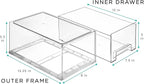 Sorbus Small Wide Clear Stackable Storage Drawers – 4-Pack Plastic Organizer Bins with Handles – Stackable Pull-Out Storage Drawers for Closet, Pantry, Office, Bathroom, Craft, and Toy Organization