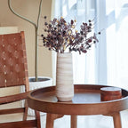 ALMA 9 Inch White Ceramic Flower Vase for Lego Flower Bouquet|Small Pampas Grass Vase for Home Decor,Tabletop, Bookshelf, Mantle,Living Room