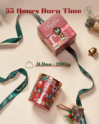 M&SENSE Christmas Candy Cane Scented Holiday Candle for Home, 9.9oz 55Hours Burn Time Clean Non Toxic Natural Soy Wax Fruit Scent Cotton Wick Housewarming Candle Gifts for Family Friends