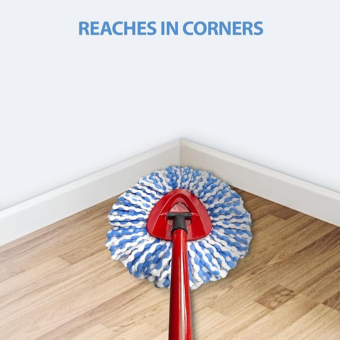 Mop Head Replacement for OCeda RinseClean 2 Tank System, Microfiber Mop Refills Include 3 Cedar Spin Mop Replace Heads, 1 Extra Mop Replacement Base
