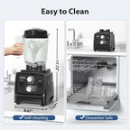 Aeitto Blenders for Kitchen with 1800W Motor, 68Oz. Large Capacity, 2-in-1 Blender & Grinder Combo, BPA-Free Countertop Professional Blender for Smoothies, Ice Crush, Frozen Drinks, Black