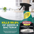 Weiman Disinfecting Granite & Stone Daily Cleaner and Sealer Kit - For Granite, Marble, Quartz, Quartzite, Slate - 24 oz Daily Kitchen Countertop Cleaner, 24 oz Granite & Stone Sealer