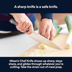 Misen 8" Chef Knife – High Carbon Japanese AUS-10 Stainless Steel – Hybrid German & Japanese Blade – Precision Kitchen Knife for Professionals & Home Cooks – Ultimate Cutting Performance - Gray