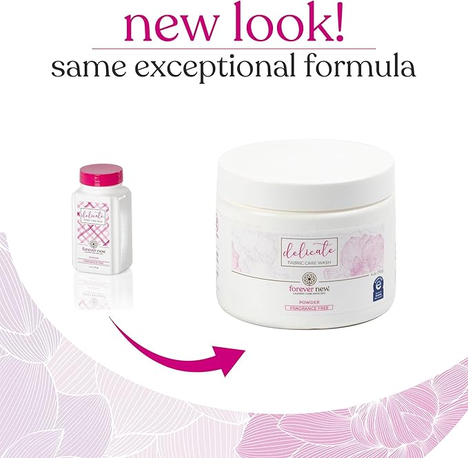 FOREVER NEW Granular Laundry Detergent – Nontoxic Powder Laundry Detergent, Safe for Colors & Sensitive Skin - Essential Laundry Supplies, Delicate Fabric Care Wash (Unscented, 4 oz)