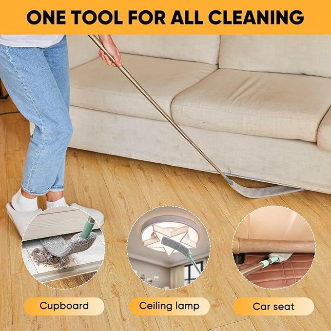 Retractable Gap Dust Cleaner – Extendable Microfiber Duster with Bendable & Removable Head, Washable Dusting Brush for Home, Kitchen, Car & Hard-to-Reach Areas (3)
