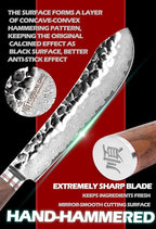 YOUSUNLONG Breaking Knives 8 inch Butcher Knife Japanese Hammered Damascus Steel Natural Walnut Wooden Handle