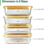 Urban Green Glass Containers with Bamboo Lids, Aitight Storage Container Set of 4, Meal Prep Food Container Set, Oven, Freezer, Microwave Safe, 35oz