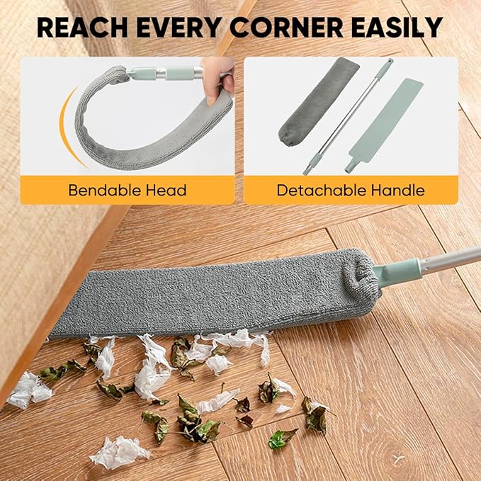Retractable Gap Dust Cleaner – Extendable Microfiber Duster with Bendable & Removable Head, Washable Dusting Brush for Home, Kitchen, Car & Hard-to-Reach Areas (3)