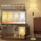 Floor Lamps for Living Room, Stepless Dimmable Floor Lamp with Remote, 2700K-6500K Colors Temperature & Brightness Adjustable,10W/1200LM Gold LED Floor Lamp, Modern Standing Lamp for Bedroom/Office
