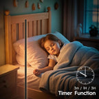 LED Corner Floor Lamp, Minimalist Dimmable Light with Remote, 2700-6500k Color Temperature Stepless Adjustable, 58 Inches Tall Standing Lamp for Living Room, Bedroom, Home Office, Black