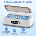 Ultrasonic Jewelry Cleaner,49KHz Ultrasonic Jewelry,Glasses,Rings,Watch Bands Cleaner,3 Modes with Digital Timer,22oz(650ML),304 Stainless Steel Water Tank