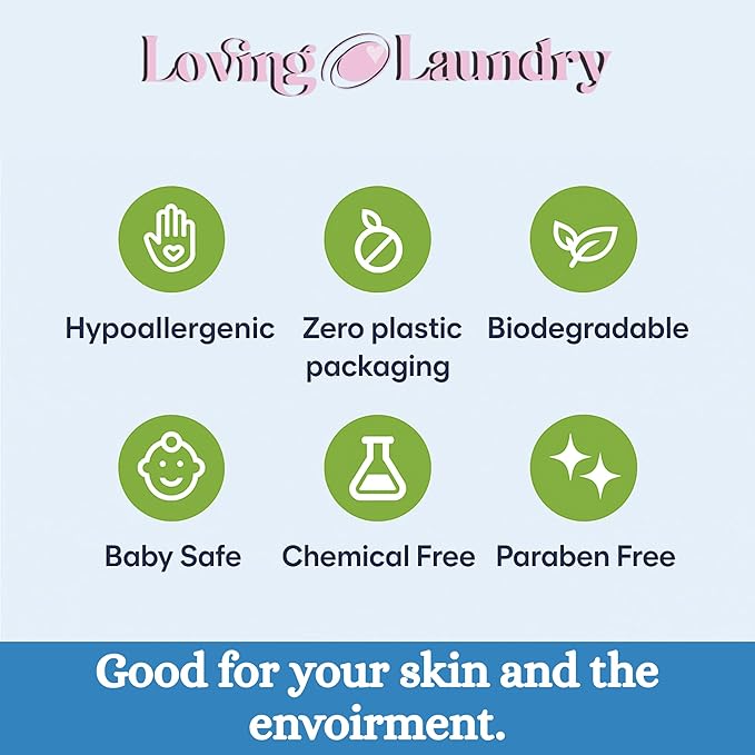 Clean Eco Friendly Dryer Sheets + Fabric Softener | Plant Based, Non Toxic, Healthy, Chemical Free, Long lasting Scent | Soften & Removes Static | 40 Sheets (LOVING LAUNDRY)